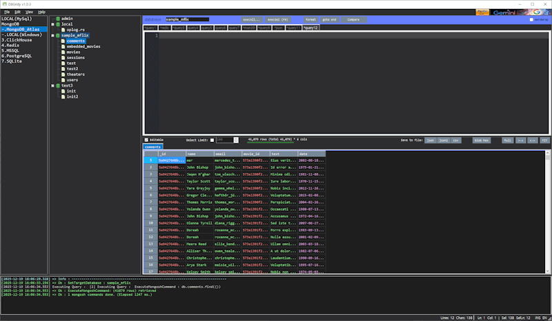 DBGridy Dark Theme Interface